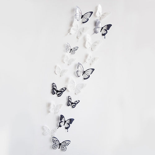 36 Pcs 3D Stickers Muraux Papillons Décoration Murale de la Chambre  Décoration de Meubles Papier de Bricolage Facile à Démonter Matériaux de  Protection de l'environnement en PVC Noir et blanc : 
