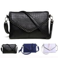 Sac Pochette Femme Fashion Bandouliere Enveloppe Effet Croco Chic