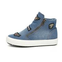 Baskets Sneakers Femme Jean Vintage Patch Bleu Clair Baskets Sneakers Femme Jean Vintage Patch Bleu Clair