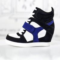 Basket Femme montantes Fashion chic compensees Bleu Basket Femme montantes Fashion chic compensees Bleu