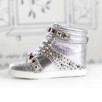 Basket Femme montantes shiny metallisee studded fashion Argent Basket Femme montantes shiny metallisee studded fashion Argent