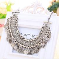 Collier Bohemien Pieces Argente Gypsy Tibetain Style Boheme Chic