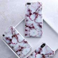 Coque Iphone Design Marbre Rouge Blanc...