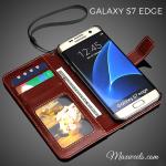 Coque Etui Samsung S7 S7 Edge Clapet Magnetique Cuir Luxe design