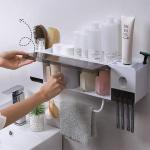 Organisateur Mural Salle de bain Lavabo Rangement Facile Brosses Dentifrice 