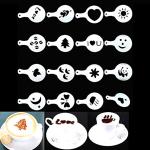 16 Pochoirs pour Cappuccino Cafe Chocolat Boissons chaudes ou Cupcakes 