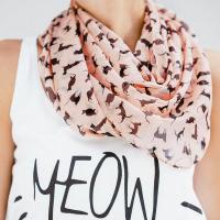 Foulard imprimé chat...