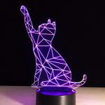 Lampe Design 3D Chat 7 couleurs Ambiance Cats Patte