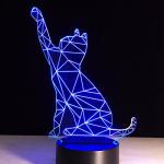 Lampe Design 3D Chat 7 couleurs Ambiance Cats Patte
