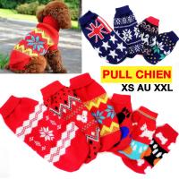 Pull chaussette pour Chiens Petits ou Grands Imprime Noel Hiver Chaud 