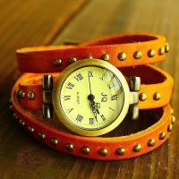 Montre Femme en cuir veritable studded f...