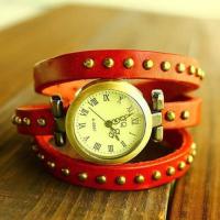 Montre Femme en cuir veritable studded f...